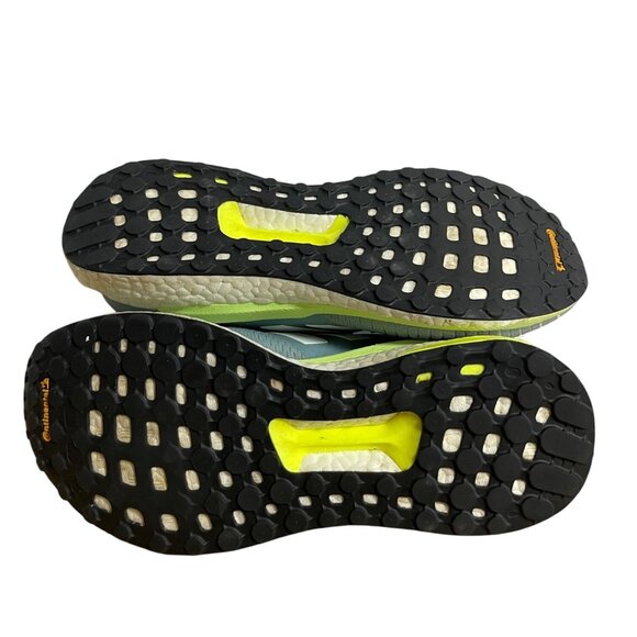 Adidas Solar Glide Boost Running Shoes Womens Size 8.5 Grey & Neon Yellow - Picture 4 of 12
